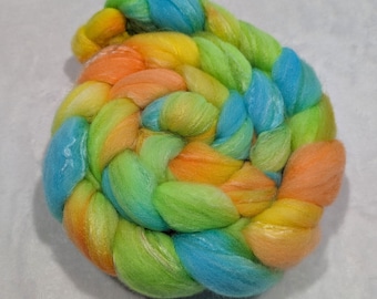 Hand Dyed Targhee/Bamboo/Silk  Top- 80/10/10 - 4 ounces -spinning fiber - felting fiber - roving