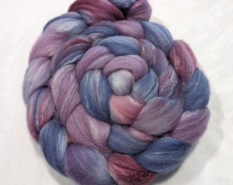 Hand Dyed Targhee/Bamboo/Silk  Top- 80/10/10 - 4 ounces -spinning fiber - felting fiber - roving