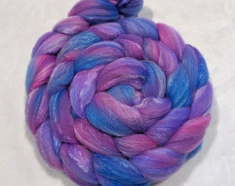 Hand Dyed Targhee/Bamboo/Silk  Top- 80/10/10 - 4 ounces -spinning fiber - felting fiber - roving