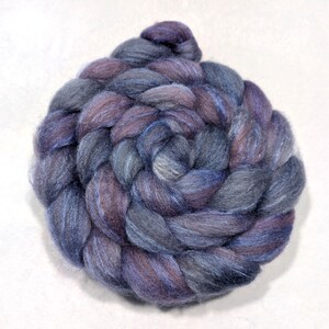 Mixed Blue Face Leicester (BFL)/Tussah Top - 85/15 - 4 Ounces - Hand Dyed - Roving - Spinning and Felting Fiber