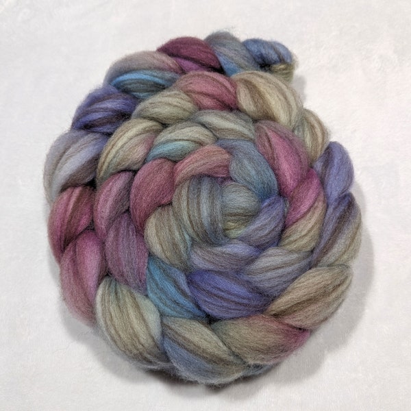 Hand Dyed Mixed BFL Natural White and Black 75/25 - 4 Ounces - top - roving - felting fiber - spinning fiber