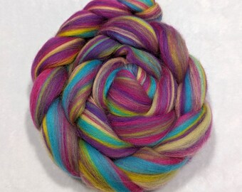 Multi-Colored Merino Combed Top - 100 grams - Hawaiian Dreams - Wool Spinning Roving Fiber