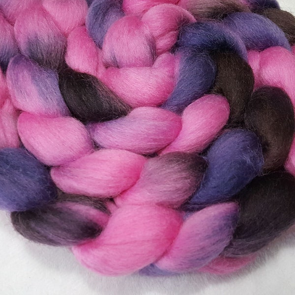 SALE - 25% Off - Corriedale Combed Top/Roving - 4 oz - Camellia Pink Over Dyed  - 27.5 Micron and 3.5" Staple Length