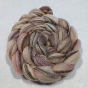 Hand Dyed Mixed BFL Natural White and Black 75/25 - 4 Ounces - top - roving - felting fiber - spinning fiber