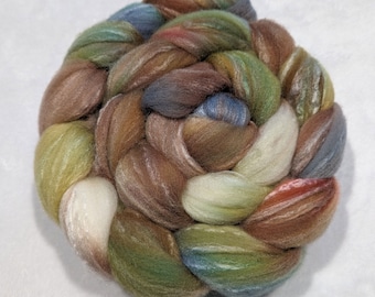 Hand Dyed Targhee/Bamboo/Silk  Top- 80/10/10 - 4 ounces -spinning fiber - felting fiber - roving