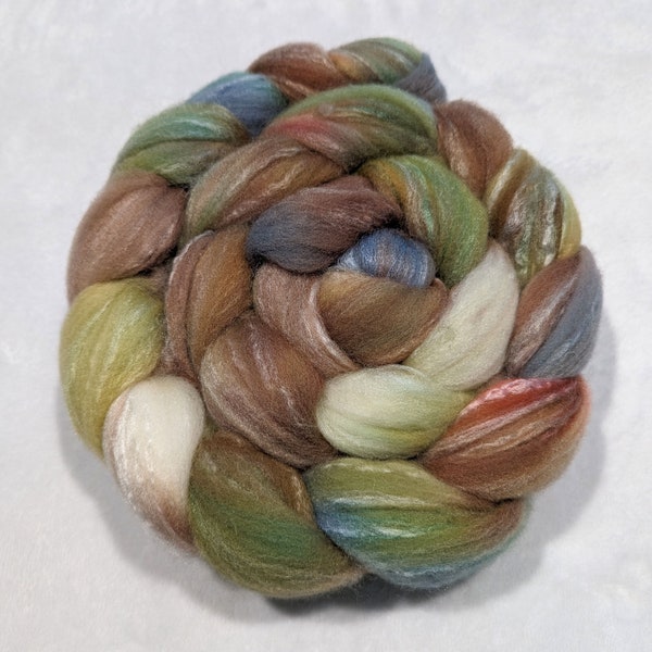 Hand Dyed Targhee/Bamboo/Silk  Top- 80/10/10 - 4 ounces -spinning fiber - felting fiber - roving