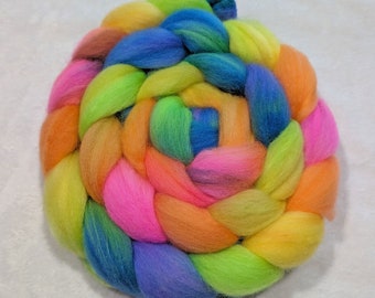 Hand Dyed Polwarth Top - 4 ounces - Spinning Fiber - Roving -  Top - Felting Fiber