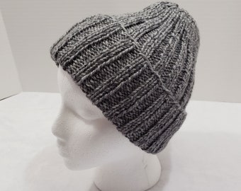 Hand Knit  Rib Hat - Baby Alpaca and Silk - 70/30