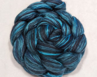 The Luminous Lagoon - Merino/Mulberry Silk - 75/25 - 100 grams/3.5 ounces - top - roving - spinning - fiber - felting