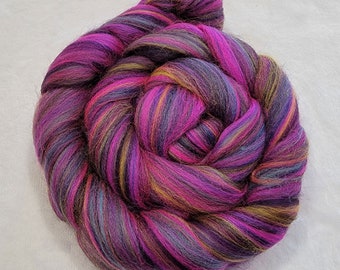 Multi-Colored Merino Combed Top - 100 grams - Miami Nights - Wool Spinning Roving Fiber