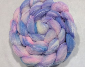 Hand Dyed Targhee/Bamboo/Silk  Top- 80/10/10 - 4 ounces -spinning fiber - felting fiber - roving