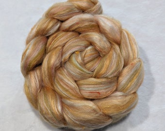 Cover Girl - Merino/Bamboo/Red Eri Silk/Wool & Viscose Nepps - 37.5/37.5/12.5/12.5 - 100 grams/3.5 ounces - top - roving - spinning - fiber