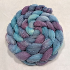Hand Dyed - Rambouillet /Tussah Silk Top - 80/20 - 4 ounces - roving - spinning - fiber - felting