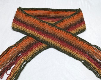 Hand Knit Scarf - 100% Alpaca - 6" x 57" without fringe/70" with fringe