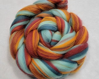 Multi-Colored Merino Combed Top - 100 grams - Fire & Ice - Wool Spinning Roving Fiber