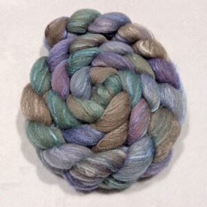 Mixed Blue Face Leicester (BFL)/Tussah Top - 85/15 - 4 Ounces - Hand Dyed - Roving - Spinning and Felting Fiber