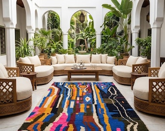 Moroccan Rug Handmade Wool Berber Carpet Boho Area Rug