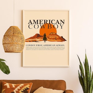 Rustic Farmhouse Wall Art-American Cowboy – Wall Art Print – Western & Cowboy Art