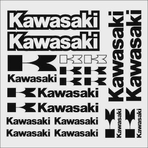 15x Kawasaki Racing Logo Decal Sticker Set – Premium Vinyl Adhesive Stickers for Motorbike & Racing Decoration