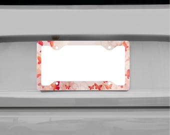 Cadre de plaque d'immatriculation en métal papillon couleur automne | Amoureux de la nature