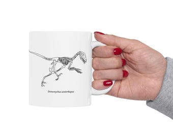 Kubek ze szkieletem Deinonychusa - prezent dla entuzjastów paleo