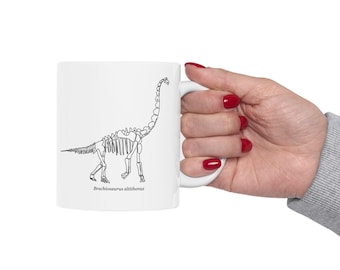 Kubek naukowy Brachiosaurus - Brachiosaurus w stylu muzealnym