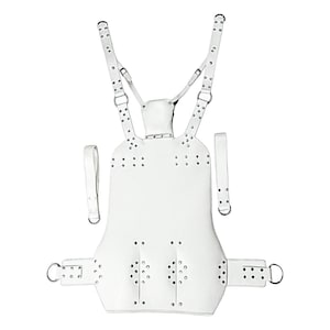 Premium Black Real Leather White Heavy-Duty Adult Sex Sling Swing with  Leather Stirrups