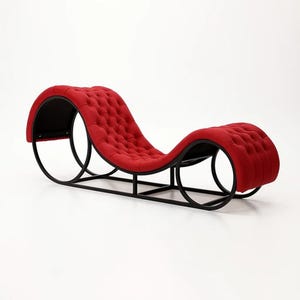 Tantric Sofa for Couples – Chesterfield Style Kink Furniture, Faux Leather and Steel Adult Sofa for Bedroom Fun & Games