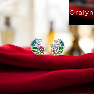 thumbnail image 2 of Heartbreaker Silver Chameleon Stud Earrings – 925 Sterling Silver, Dragon Rock Design 2 of 5