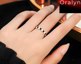 Checkered Enamel 925 Sterling Silver Ring: Minimalist Black & White