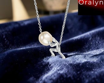 Sisyphus-Halskette, Silberanhänger aus der griechischen Mythologie, Halskette mit Felsbrocken-Charm, Schmuck inspiriert von Ikarus, Geschenkidee zur stoischen Philosophie