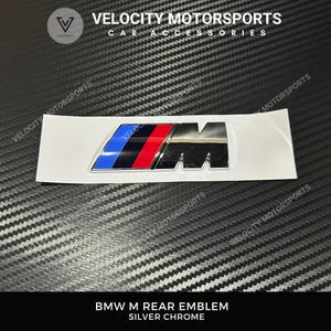 Silver Chrome BMW M Performance Rear Emblem Badge Replacement 1 Piece 73mm