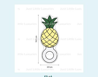 Pineapple Rattle Cookie Cutter and Fondant Stamp