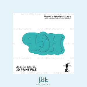 Può includere: Un tagliabiscotti turchese a forma della parola "90th". L'immagine include il testo "DOWNLOAD DIGITALE | FILE STL NESSUN PRODOTTO FISICO VERRÀ INVIATO" e "JLL Cookie Cutter Co. FILE DI STAMPA 3D".