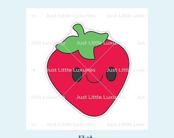 Kawaii Strawberry Cookie Cutter and Fondant Stamp