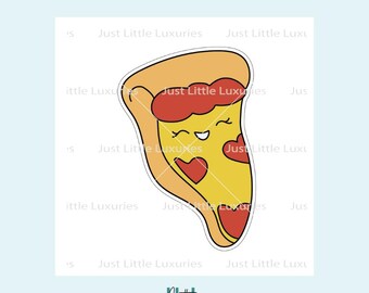 Kawaii Pizza Cookie Cutter and Fondant Stamp
