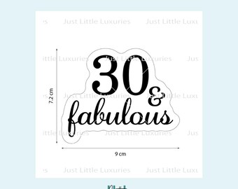 30 en fantastisch | Milestone-verjaardagskoekjesvorm en fondantstempel