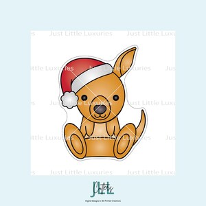 Cortador de galletas y sello de fondant de canguro navideño