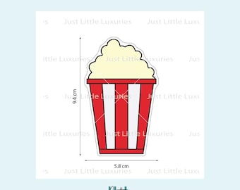 Popcorn Cookie Cutter and Fondant Stamp