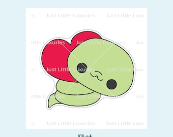 Kawaii Snake with Heart Cookie Cutter and Fondant Stamp