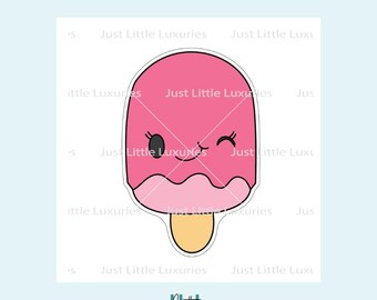 Kawaii Ice Cream Cookie Cutter and Fondant Stamp