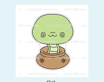 Kawaii Snake in Basket Cookie Cutter and Fondant Stamp