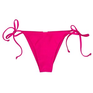 Handmade Magenta String Bikini Bottom with Beaded Butterfly Detail