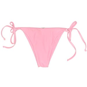 Handmade Pink Cheeky String Bikini Bottom with Beaded Butterfly Detail