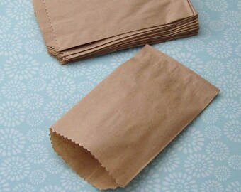 200 3x5 Small Kraft Bags - Wedding Candy Buffet Bag, Printable, Recyclable - 3 1/4 x 5 1/4 inch actual size