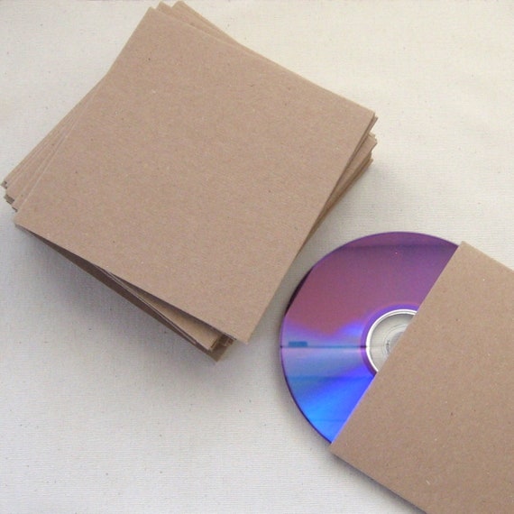 20 Kraft Cd Dvd Sleeves Sturdy Recycled Kraft No Logo Diy Etsy