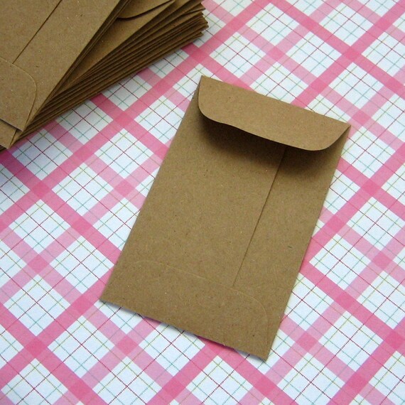 Items similar to 50 Mini Kraft Coin Envelopes 2.25 x 3.75 inches on Etsy