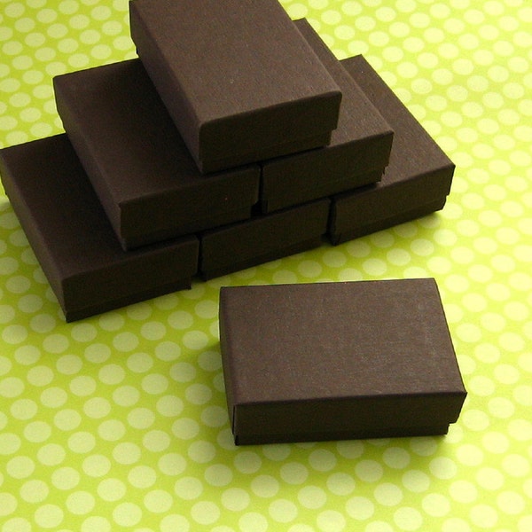 20 Cotton Filled Jewelry Boxes Chocolate Brown 2.5 x 1.75 x 7/8 inch