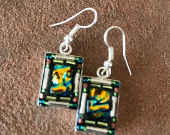 Mosaic dangle earrings
