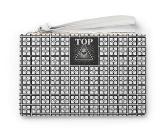 Chic Geometric Clutch Bag, Modern Pouch, Stylish Handbag, Black & White Accessory, Trendy Purse for Events, Fashion Forward